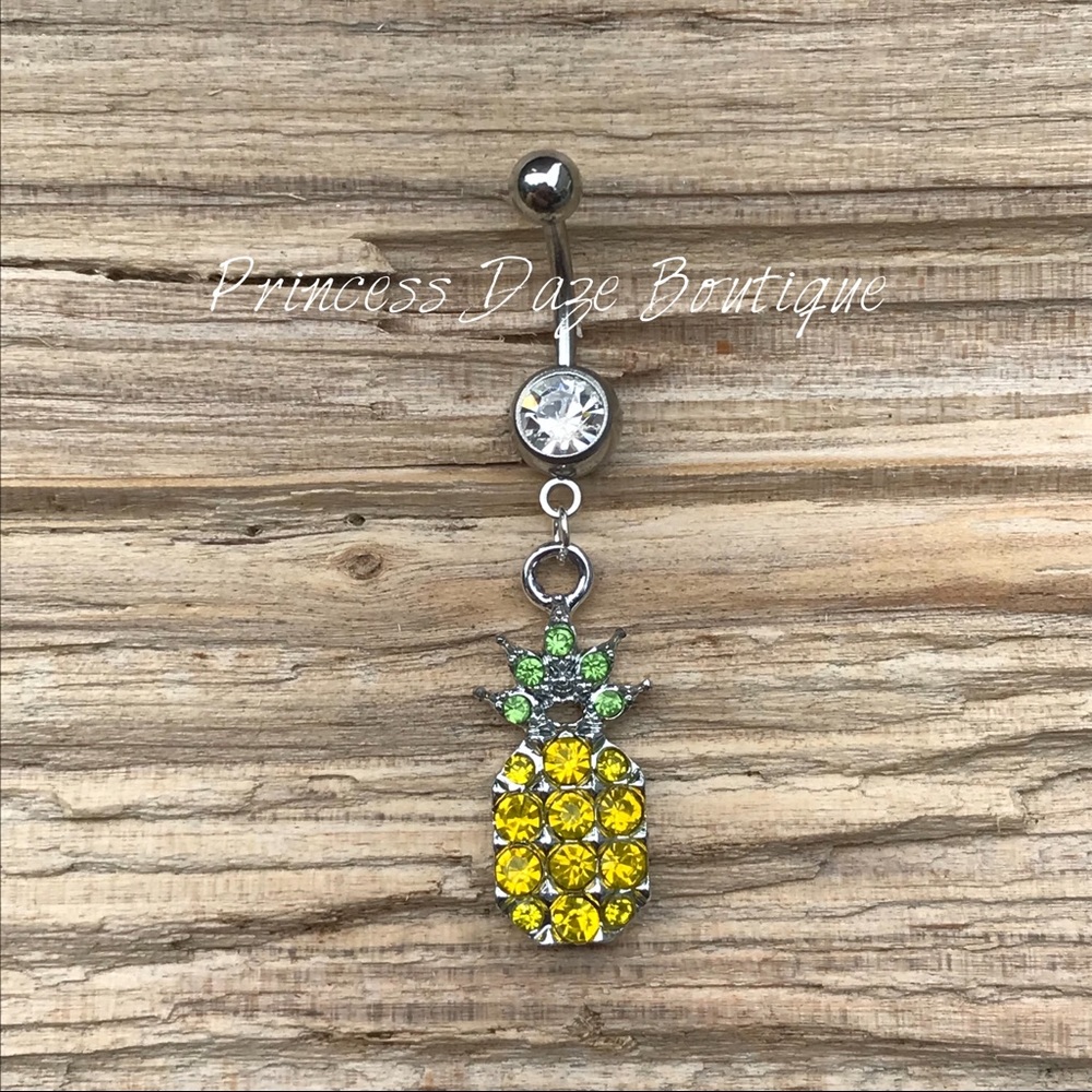 Diamond Pineapple Belly‎ Button Ring